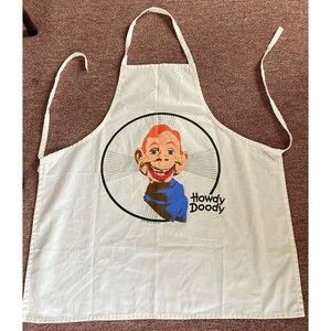 Vintage 1987 Howdy Doody Apron White Unused NBC Inc No Packaging LOGO